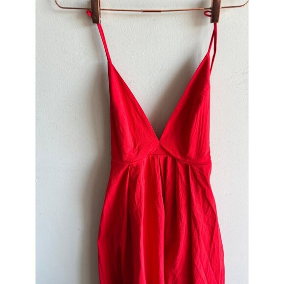 Zara Red Long Maxi Dress Crisscross Open Back V-Neck Bloggers Favorite Size XS/S - Picture 9 of 14
